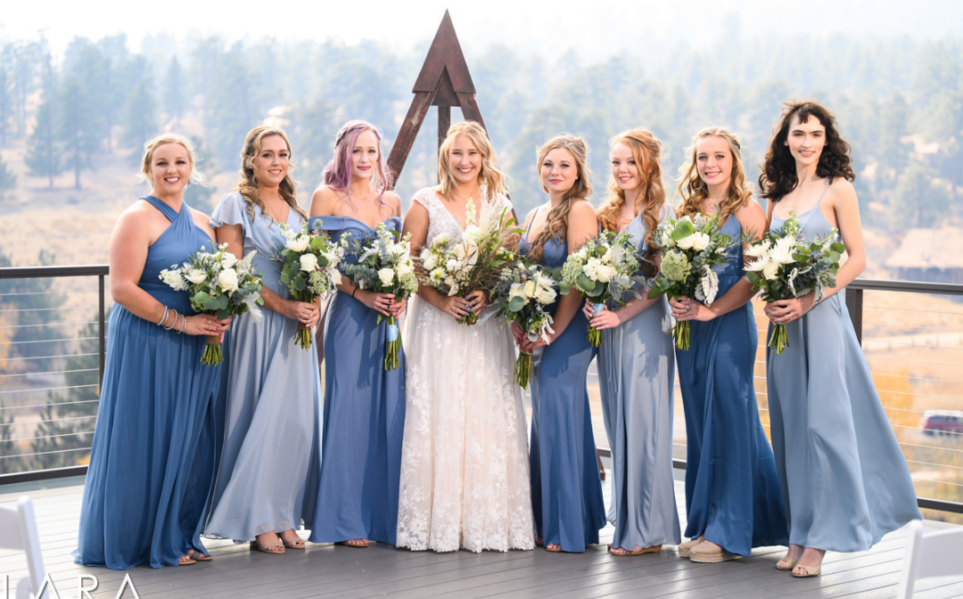 Dark blue bridesmaid dress on sale